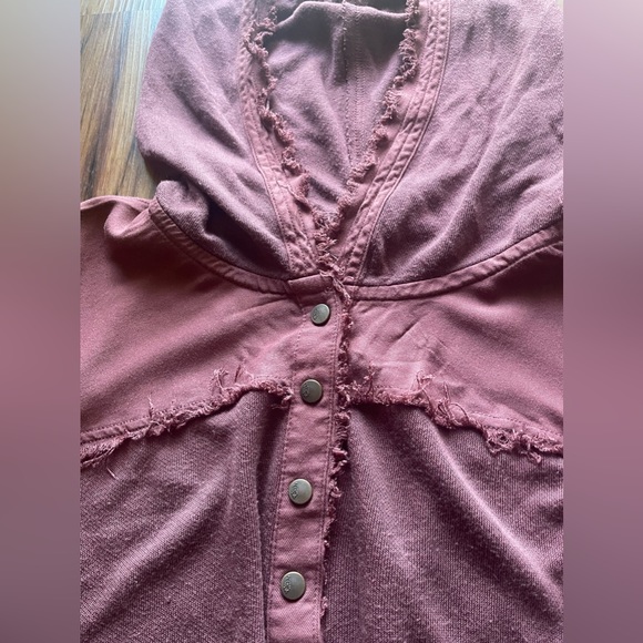 Free People Movement Windy Meadow Maroon/Burgundy Cropped Hoodie Sz Small - Picture 12 of 15